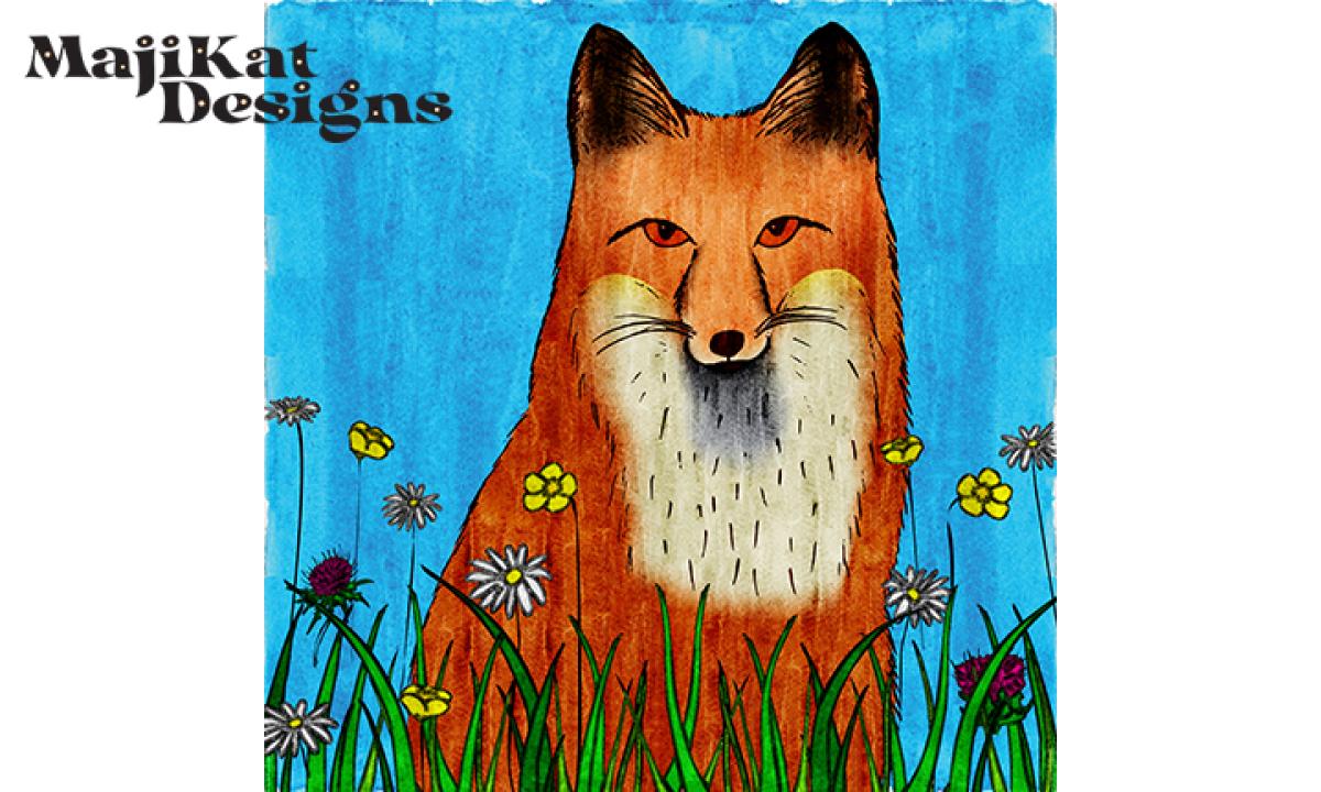 Fox and Flowers